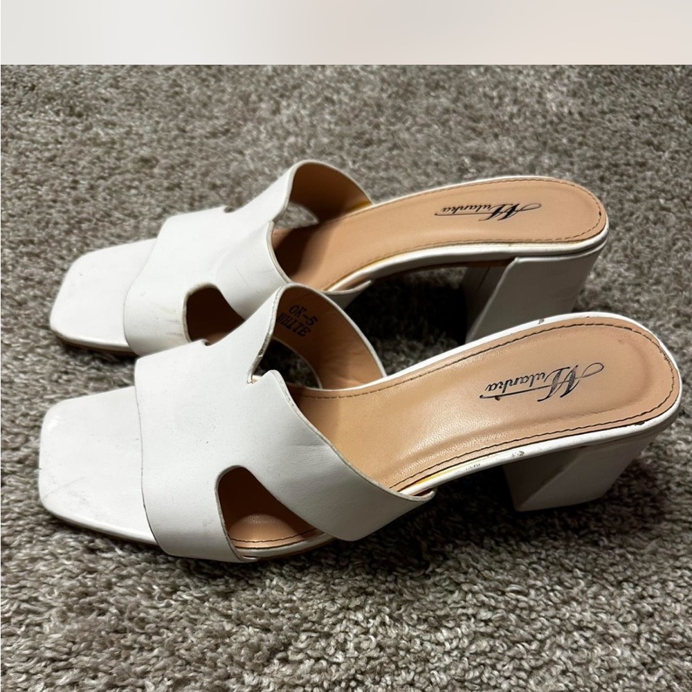 White Mules with Crossover Straps
